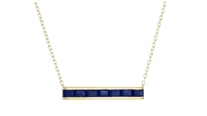 1.90 ct. t.w. Lab-Grown Sapphire Bar Necklace in 18kt Gold Vermeil