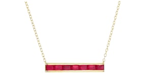 1.80 ct. t.w. Lab-Grown Ruby Bar Necklace in 18kt Gold Vermeil