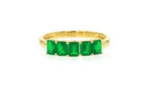 .80 ct. t.w. Lab-Grown Emerald Ring in 18kt Gold Vermeil