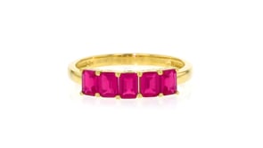 1.20 ct. t.w. Lab-Grown Ruby Ring in 18kt Gold Vermeil