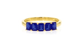 1.30 ct. t.w. Lab-Grown Sapphire Ring in 18kt Gold Vermeil