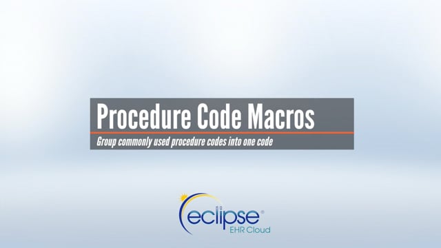 Procedure Codes - Macros
