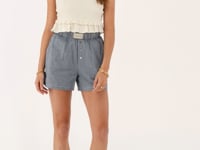 Blue striped shorts with patch | My Jewellery