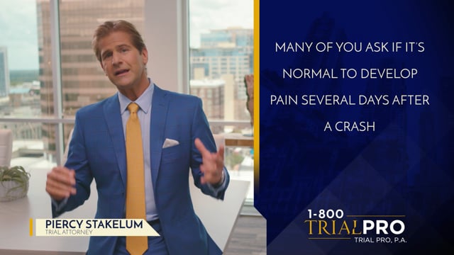 Is it normal to develop pain several days after an accident?
