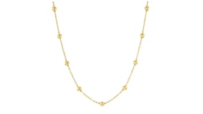 Italian 18kt Gold Over Sterling Bead Station Necklace