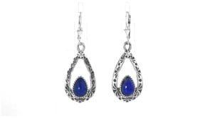 Lapis Teardrop Earrings in Sterling Silver