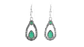 Turquoise Teardrop Earrings in Sterling Silver