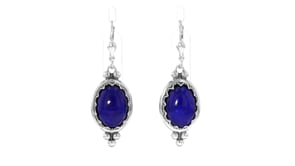 Lapis Southwestern-Style Drop Earrings in Sterling Silver