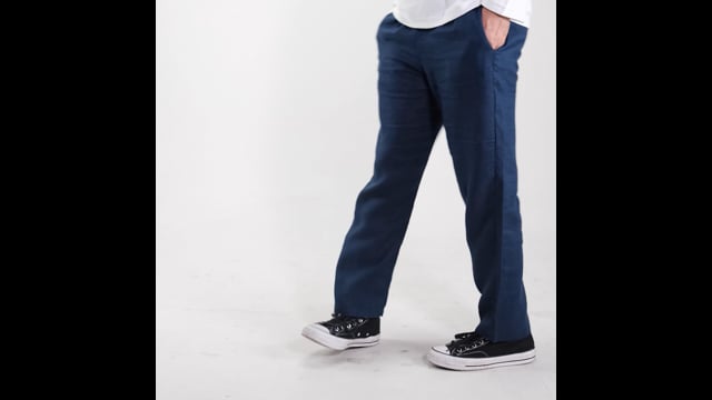Calça linho ITALY - Azul