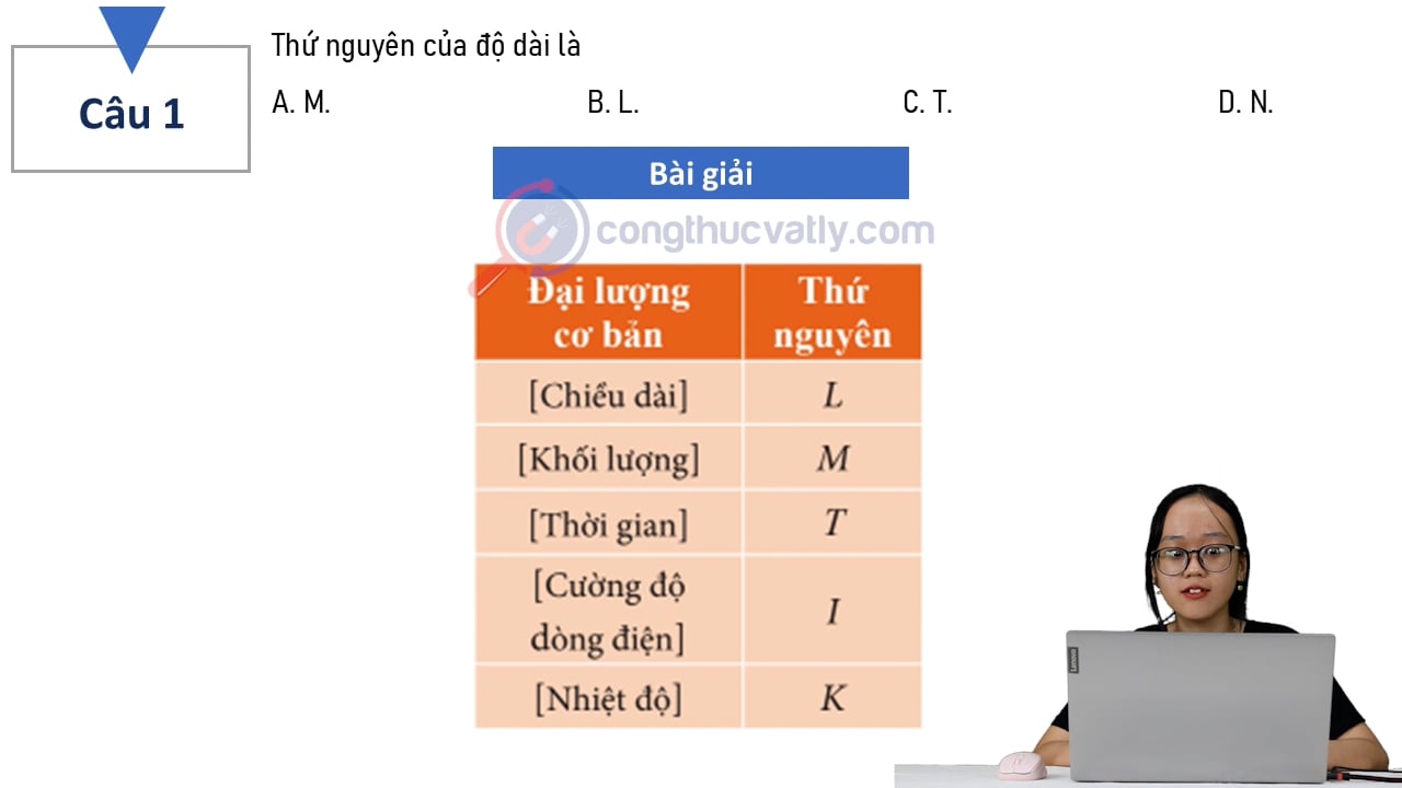 Thứ nguyên của độ dài là