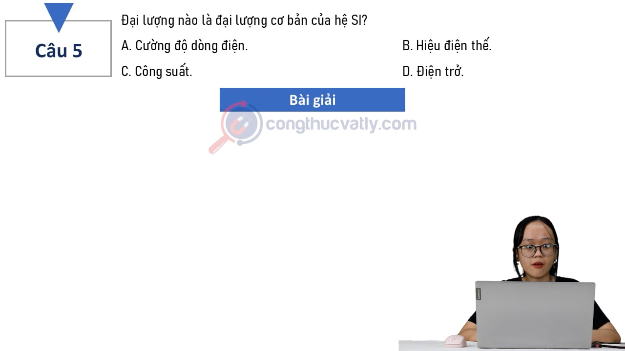 Đại lượng nào là đại lượng cơ bản của hệ SI?