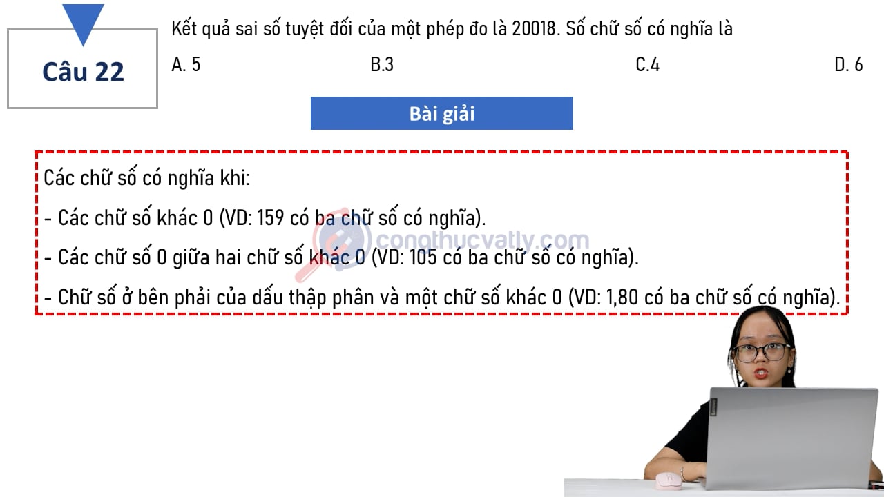 Kết quả sai số tuyệt đối của một phép đo là 20018.