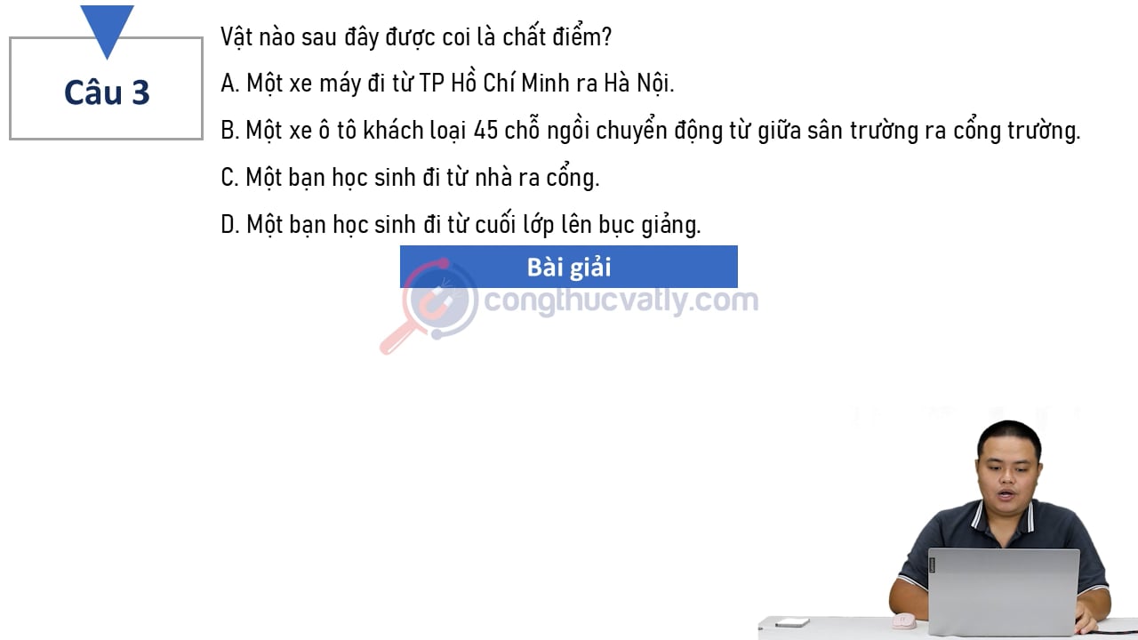 Vật nào sau đây được coi là chất điểm?