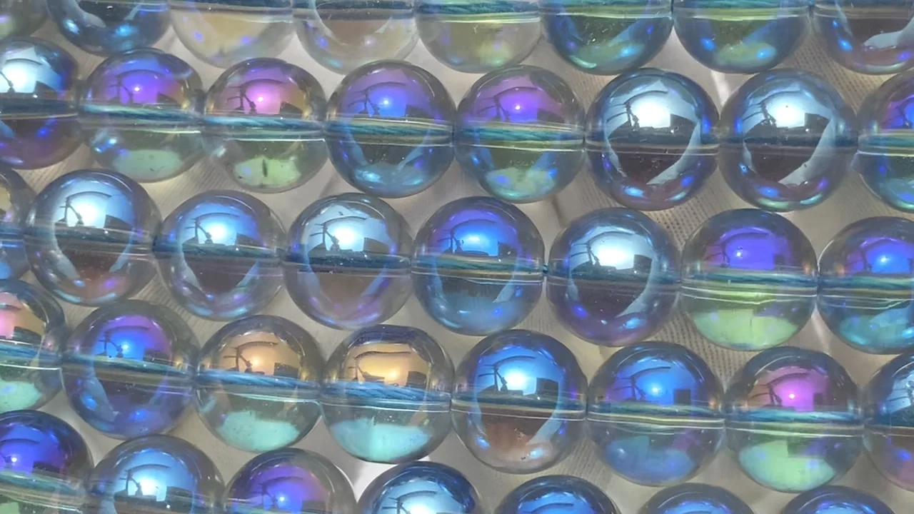 クリスタル　溶錬水晶 クリスタル(溶錬水晶) ラウンド12mm 1連｜天然石ビーズの卸問屋