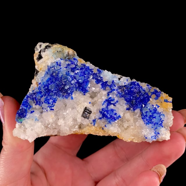 Linarite in/on Quartz | Blanchard Mine, Bingham, Hansonburg District ...