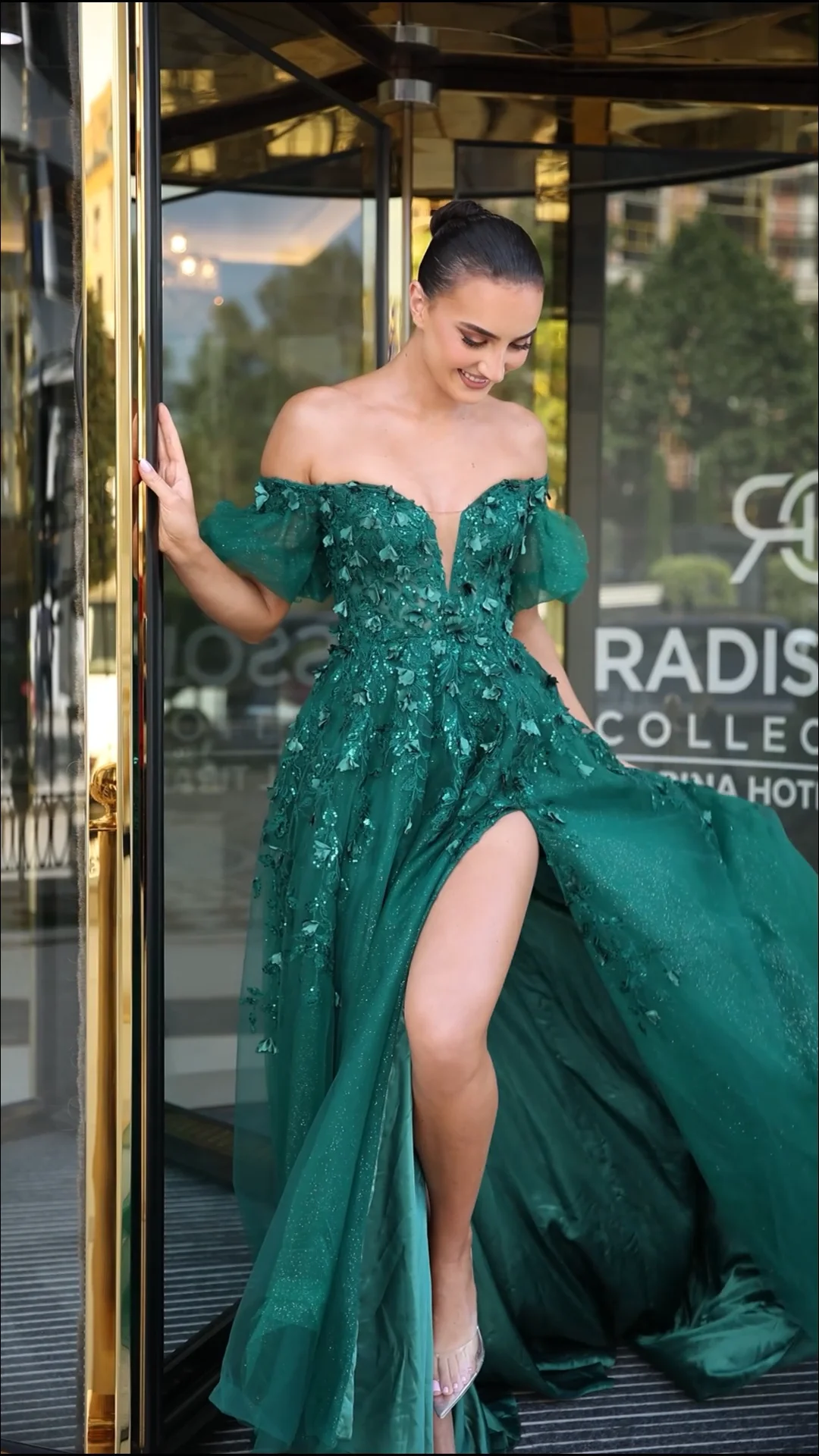 green emerald velvet dress Primavera 13153 Modest Formal Dress Antique Rose / 12