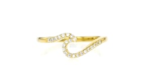 .12 ct. t.w. Lab-Grown Diamond Wave Ring in 18kt Gold Vermeil