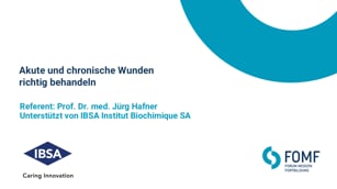 Akute und chronische Wunden richtig behandeln