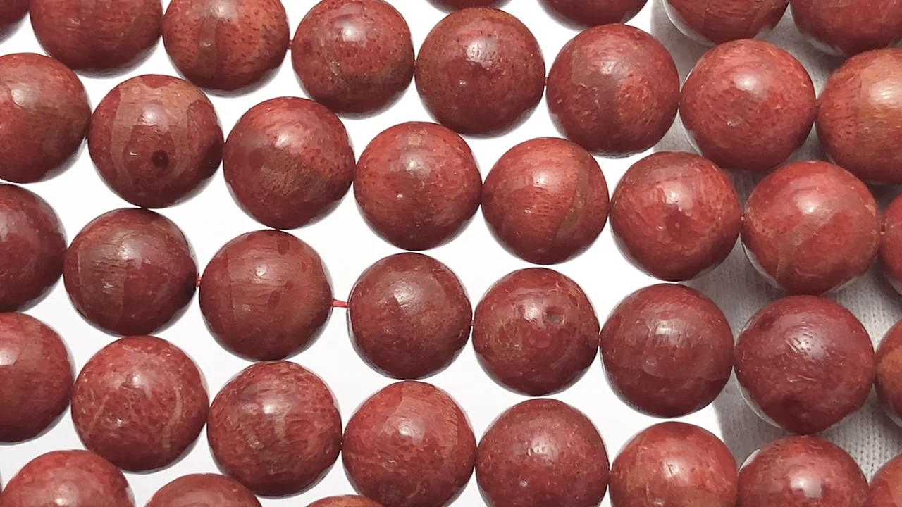 スポンジサンゴ ラウンド8mm 半連/1連｜天然石ビーズの卸問屋・通販