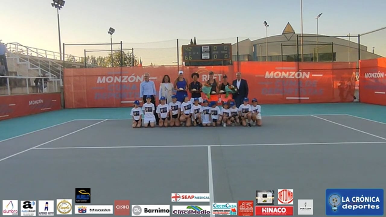 LAS ESPAÑOLAS ALBA REY GARCIA Y MARIA  MARTINEZ VAQUERO  GANADORAS EN DOBLES DEL XX TROFEO CONCHITA MARTINEZ  DERROTARON  POR 6-4 6-2  A  LA HOLANDESA JOY DE ZEEUW Y LA INGLESA RANAH STOIBER