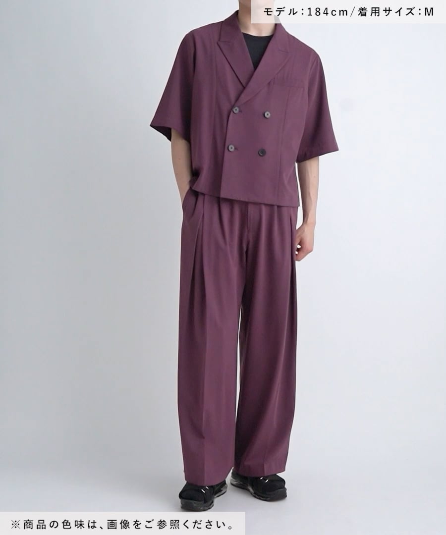 美品 HARE 【接触冷感】ICY FEEL ダブルショートジャケット セール】【接触冷感】ICY FEELダブルショートジャケットSS(HARE