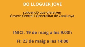 Setmana per demanar sobvencions al 'Bo Lloguer Jove'