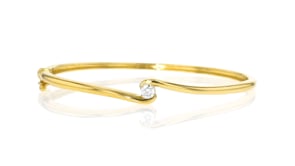 .25 Carat Lab-Grown Diamond Bypass Bangle Bracelet in 18kt Gold Vermeil