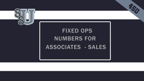 450 Fixed Ops Numbers for Service Advisors