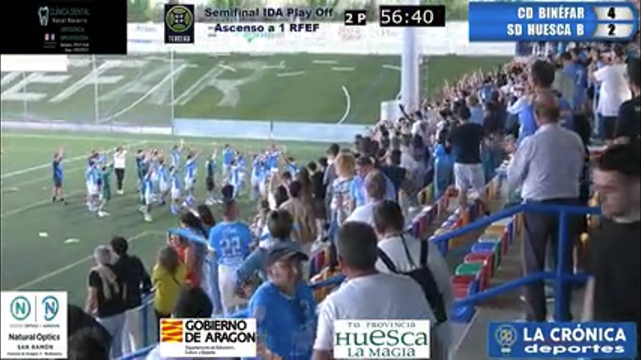(RESUMEN Y GOLES) CD Binéfar 4-2 SD Huesca B / Semifinal IDA Play Off de Ascenso a 2ª Rfef