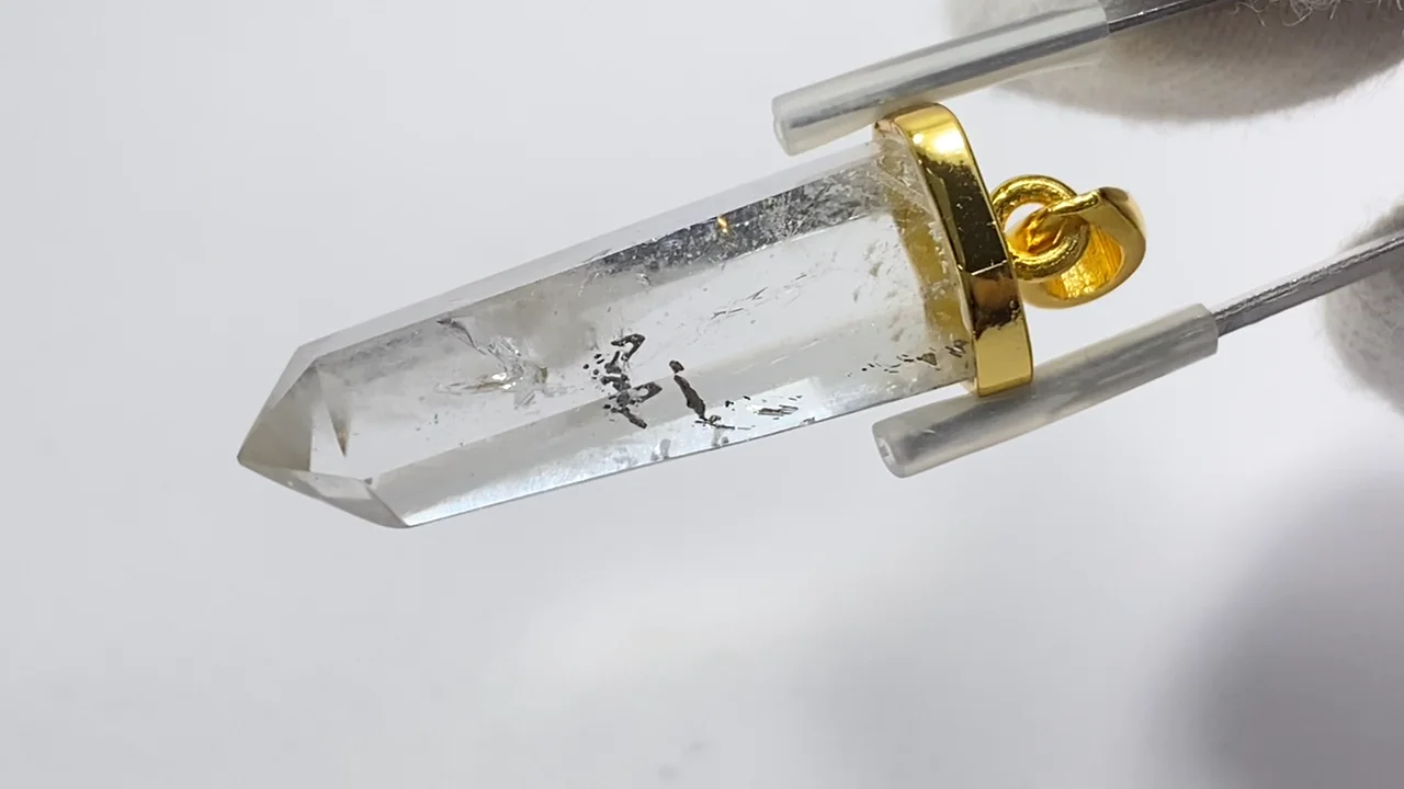 スティブナイトインクォーツ ペンダントトップ 18KGP製 NO.38【1点もの