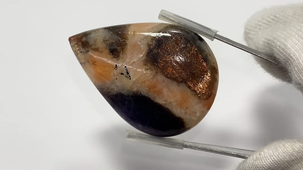 動画】【1点もの】アイオライトサンストーンAAA- カボション 1個 NO.6