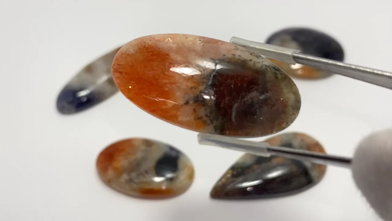 動画】【1点もの】アイオライトサンストーンAAA- カボション 6個