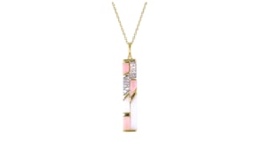 Pink and White Opal Pendant Necklace with .10 ct. t.w. White Topaz in 18kt Gold Over Sterling