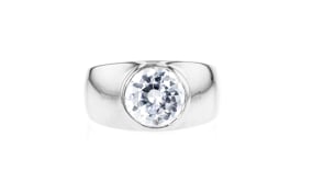 3.50 Carat Bezel-Set CZ Ring in Sterling Silver