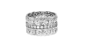 .60 ct. t.w. CZ Byzantine Ring in Sterling Silver