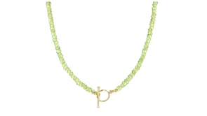 3.5-4mm Peridot Bead Charm-Compatible Toggle Necklace in 18kt Gold Over Sterling