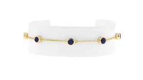 2.50 ct. t.w. Bezel-Set Sapphire Station Bracelet in 18kt Gold Over Sterling