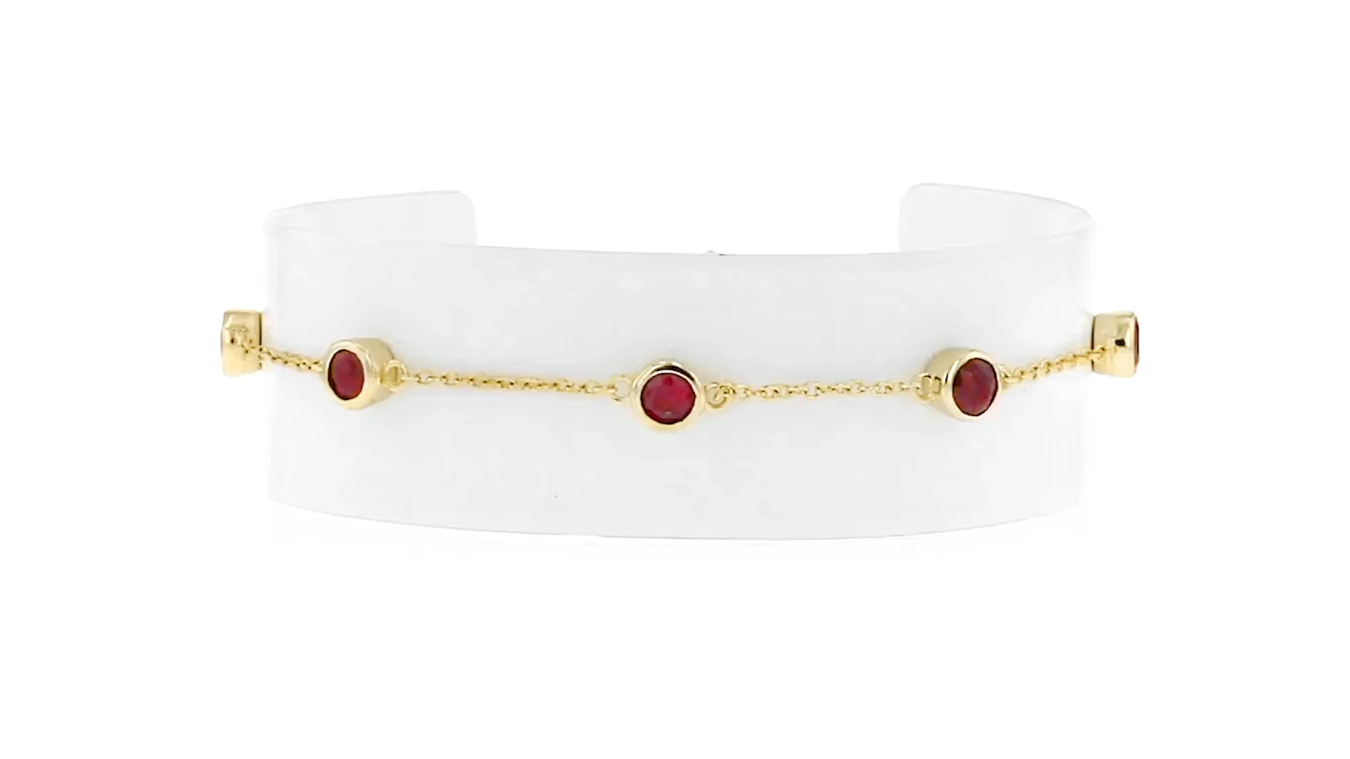 2.50 ct. t.w. Bezel-Set Ruby Station Bracelet in 18kt Gold Over