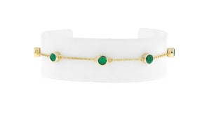 1.70 ct. t.w. Bezel-Set Emerald Station Bracelet in 18kt Gold Over Sterling