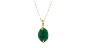5.00 Carat Emerald Pendant Necklace in 18kt Gold Over Sterling