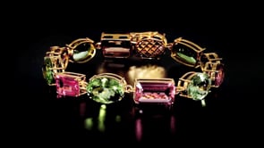 50.00 ct. t.w. Pink and Green Tourmaline Bracelet in 18kt Yellow Gold