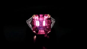 12.00 Carat Pink Tourmaline Ring with .47 ct. t.w. Diamonds in 18kt Two-Tone Gold