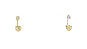 Lab-Grown Diamond Heart U-Hoop Earrings in 14kt Yellow Gold