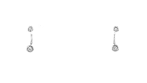 Bezel-Set Diamond U-Hoop Earrings in Sterling Silver