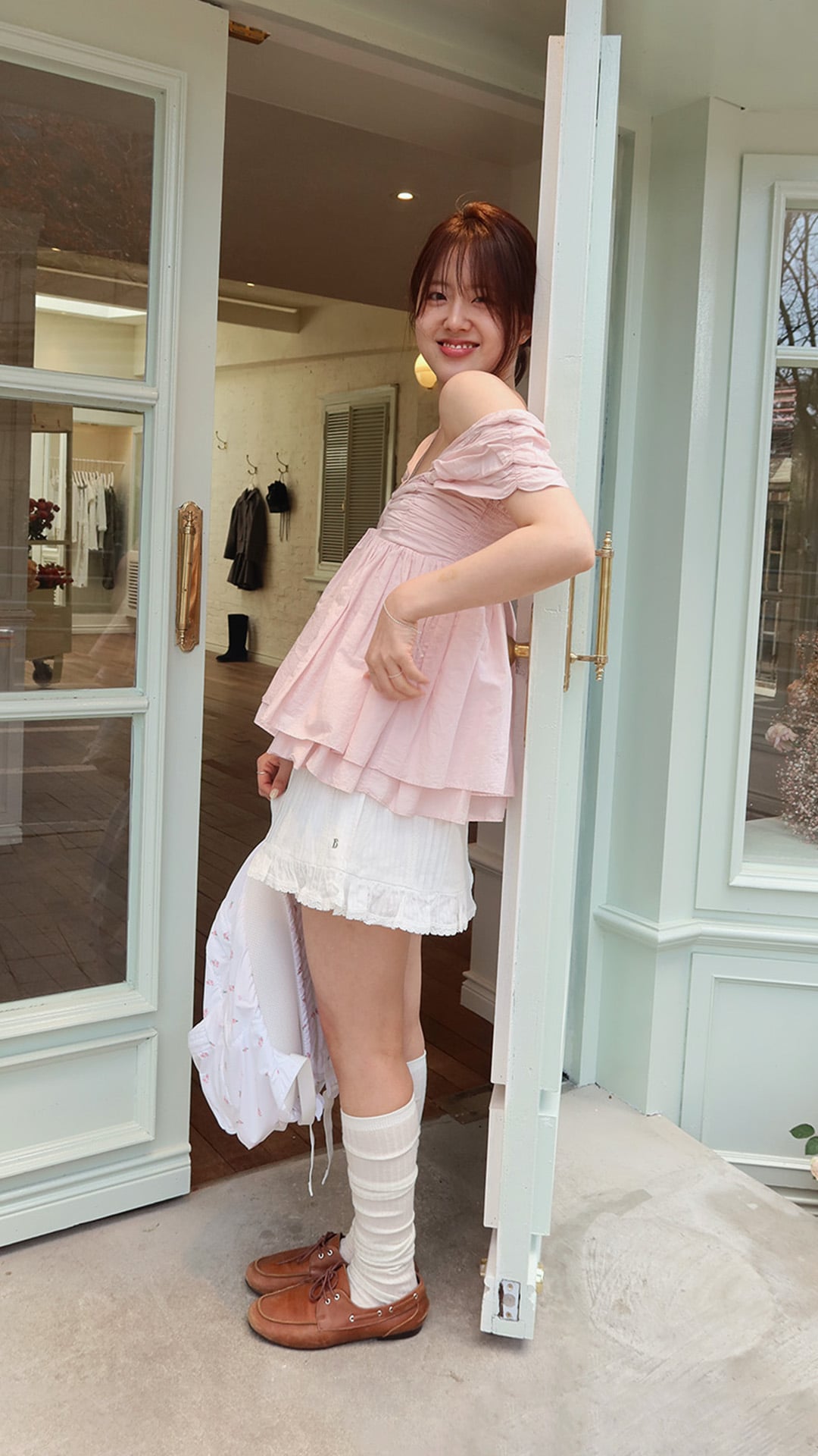 トップス The Barnnet petunia smoked blouse white THE BARNNET - petunia smocked blouse - white | sto