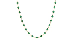 5.75 ct. t.w. Bezel-Set Emerald Necklace in 18kt Gold Over Sterling