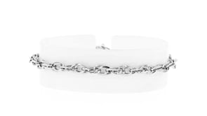 14kt White Gold Interlocking Double-Oval Link Bracelet