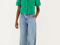 Groene blouse met Swissdot en kant (Lauryn)MJ13870_1