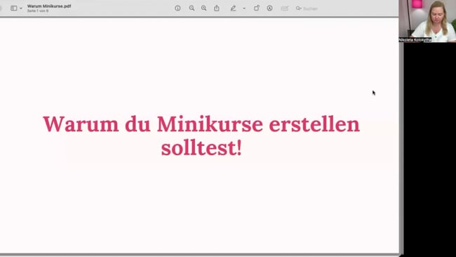 Warum ein Minikurs – und warum jetzt?