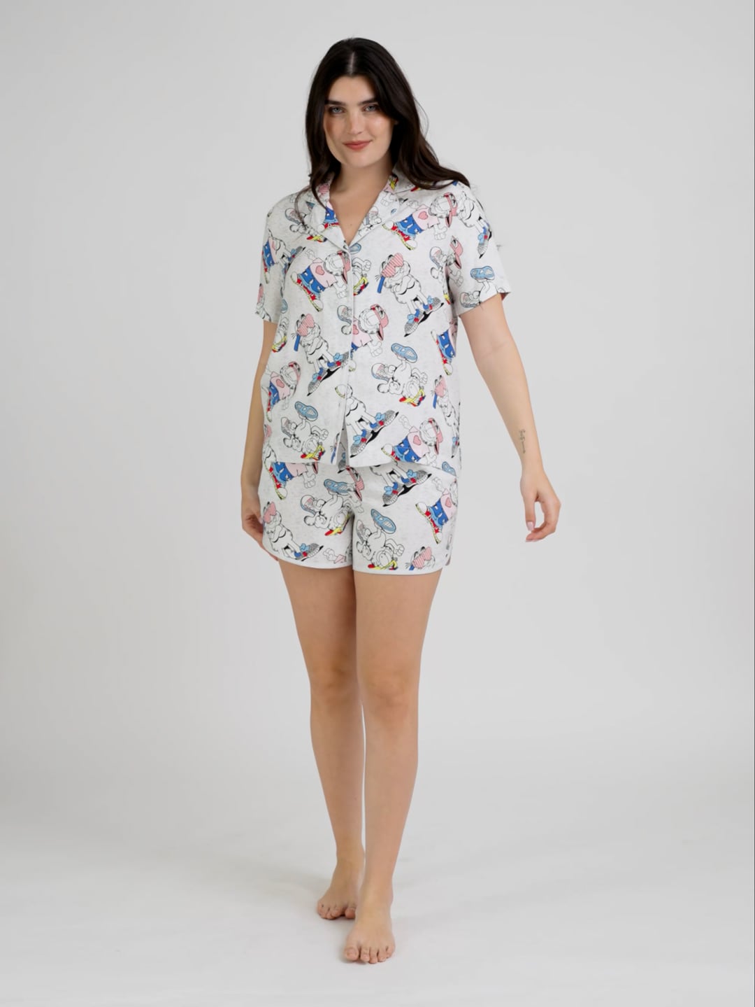 סט פיג’מה קצרה אריג GARFIELD